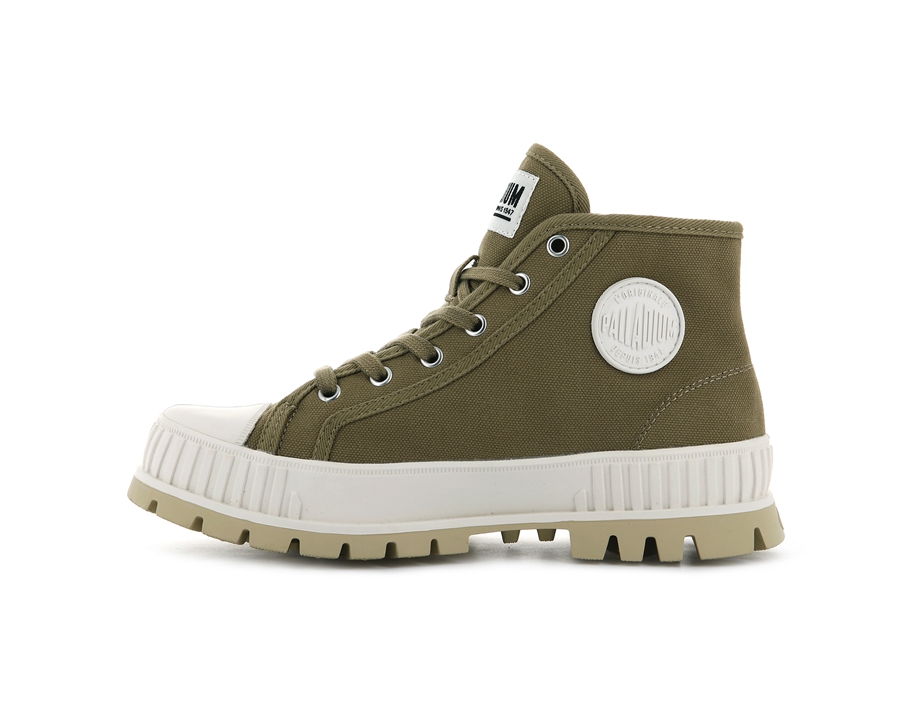 Palladium Pallashock Mid Og Masline Verzi | JPI1336CN