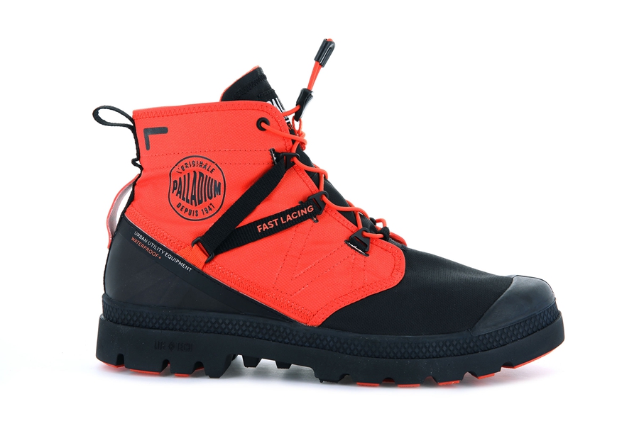 Palladium Pampa Travel Lite+ Impermeabili Negrii Portocalii | KSJ7785RP